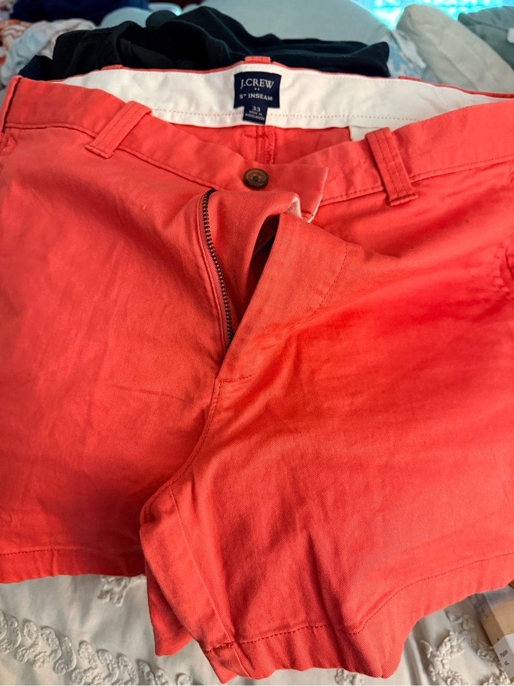 J. Crew Coral-Red Flat Front Men’s Shorts